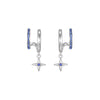 Anya Silver Blue Star Double Huggie Earrings