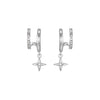 Anya Silver Crystal Star Double Huggie Earrings