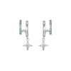 Anya Silver Turquoise Star Double Huggie Earrings