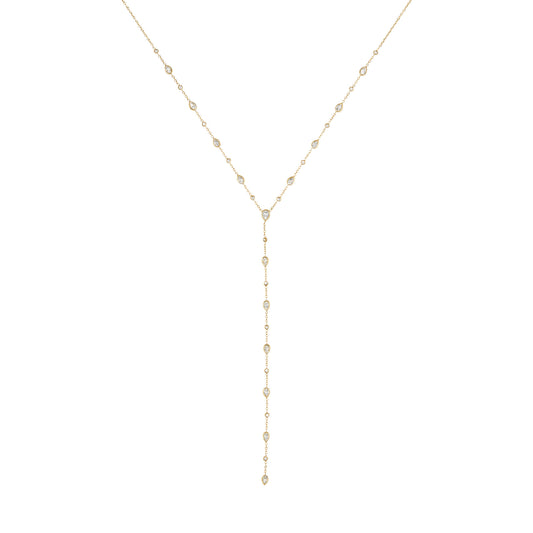 Araminta Crystal Gold Droplet Necklace