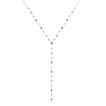 Araminta Green Gold Droplet Necklace