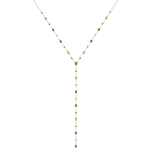 Araminta Green Gold Droplet Necklace