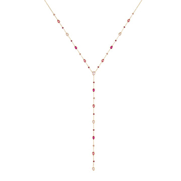 Araminta Pink Gold Droplet Necklace