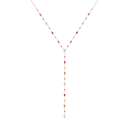Araminta Pink Gold Droplet Necklace