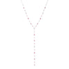 Araminta Silver Pink Droplet Necklace