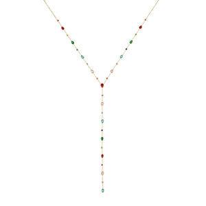 Araminta Gold Rainbow Droplet Necklace