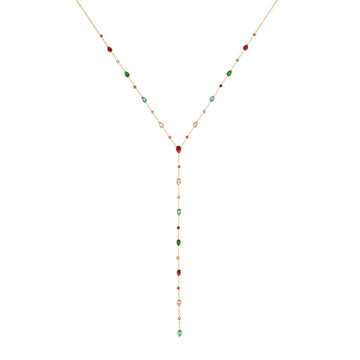 Araminta Rainbow Gold Droplet Necklace