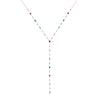 Araminta Rainbow Silver Droplet Necklace