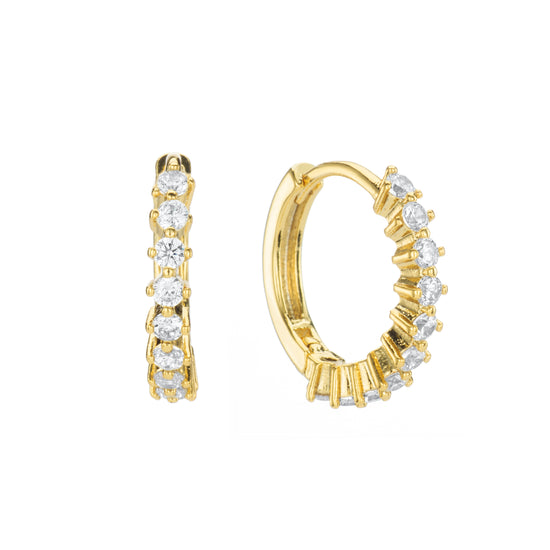 Mimi Crystal Gold Original Huggie Earrings