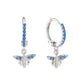 Ines Silver Blue Bee Huggie Earrings