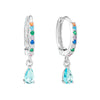 Ottillie Silver Rainbow Raindrop Huggie Earrings