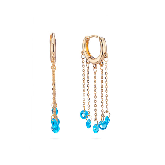 Alisa Gold Turqouise Huggie Earrings