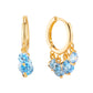 Iris Turquoise Gold Waterfall Huggie Earrings