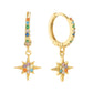 Cosima Gold Rainbow Star Huggie Earrings