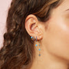 Nadine Blue Gold Dainty Gem Huggie Earrings