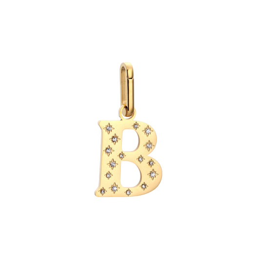 B Minnie Letter Star Necklace Charm