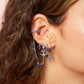 Millie Silver Blue Chunky Ear Cuff & Droplet Chain