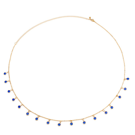 Ivy Droplet Belly Chain Gold & Blue XS/S