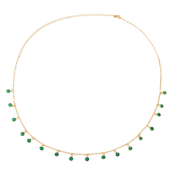 Ivy Droplet Belly Chain Gold & Green XS/S