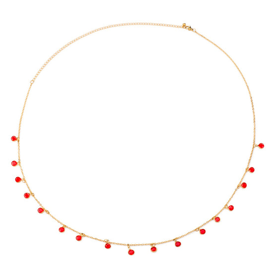 Ivy Droplet Belly Chain Gold & Red XS/S