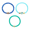 Bijoux De Mimi's Blue & Green Gold Bracelet Hair Tie Set