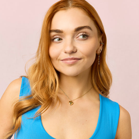 Megan Turqouise Gold Heart Pendant Necklace