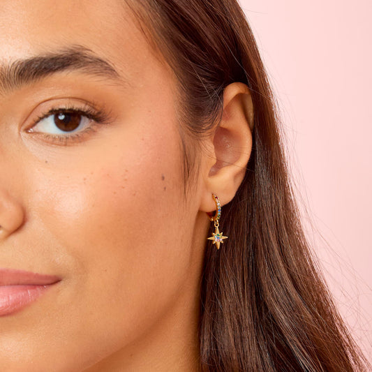 Cosima Gold Rainbow Star Huggie Earrings
