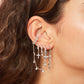 Camelia Crystal Silver Dainty Double Gem Huggie Earrings