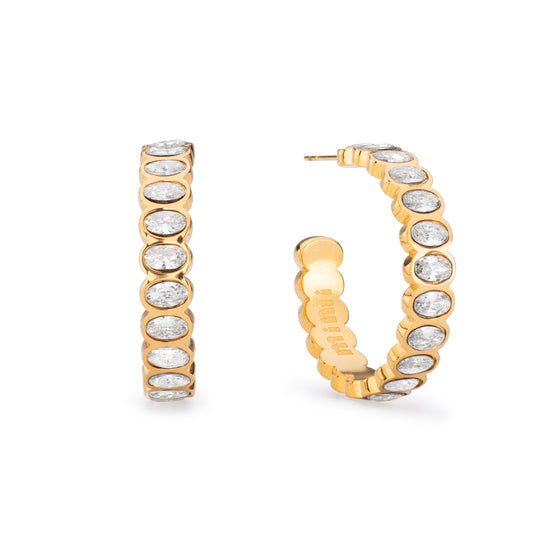 Sophie Crystal Gold Chunky Earrings