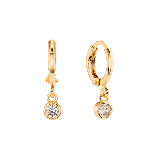 Molly Gold Crystal Huggie Hoops