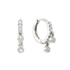 Camelia Crystal Silver Dainty Double Gem Huggie Earrings