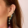 Camelia Gold Turquoise Dainty Huggie Earrings
