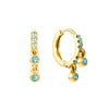 Camelia Gold Turquoise Dainty Huggie Earrings