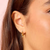 Camelia Gold Turquoise Dainty Huggie Earrings