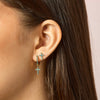 Camilla Turquoise Gold Cross Huggie Earrings