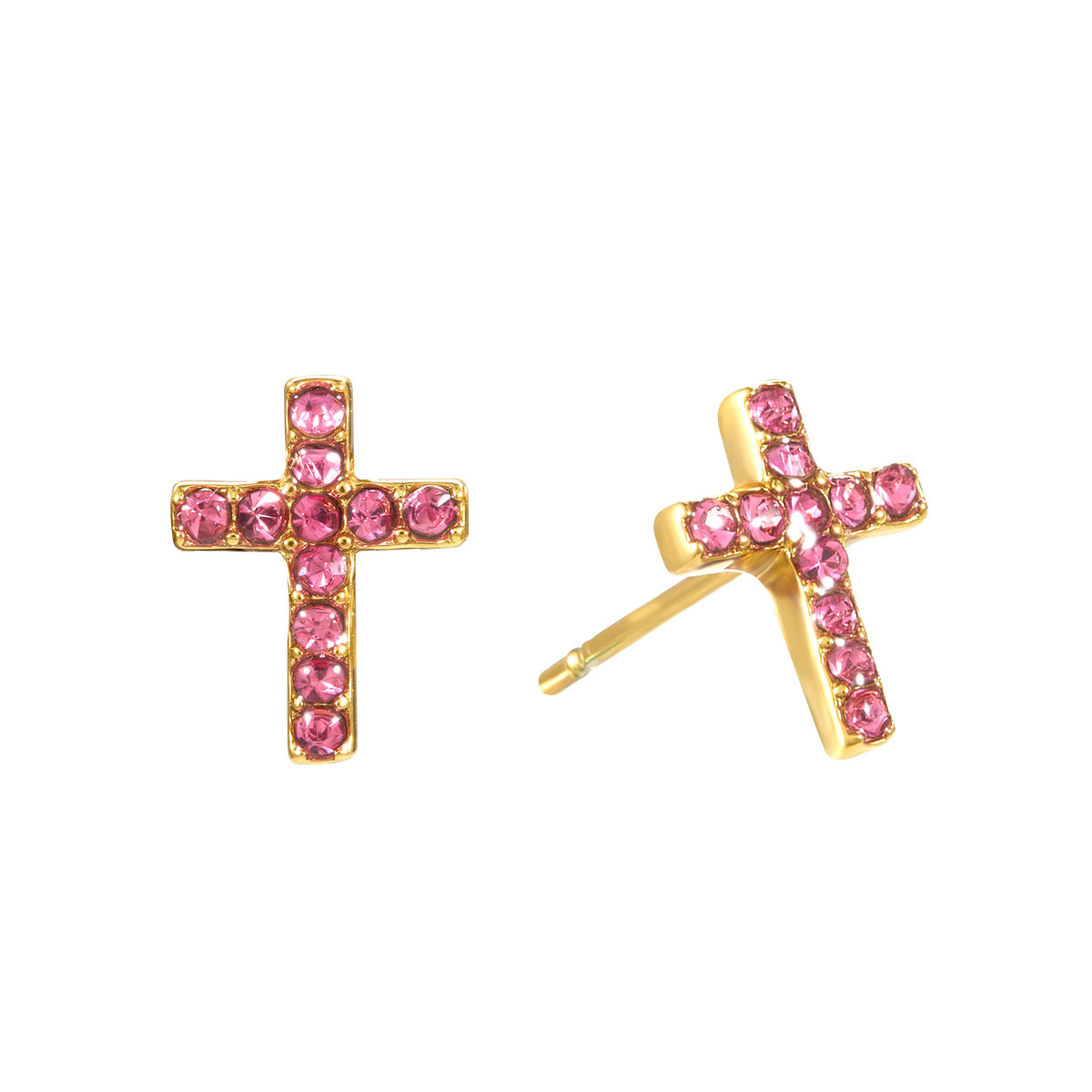 Camilla Gold Cross Stud Earrings
