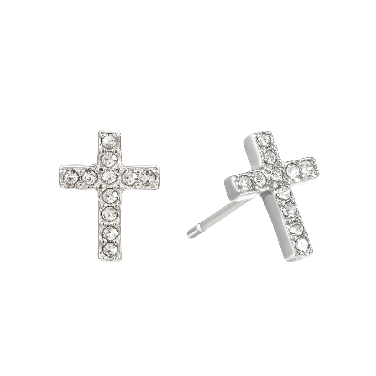 Camilla Crystal Cross Stud Earrings