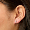 Camilla Cross Stud Earrings Silver & Crystal