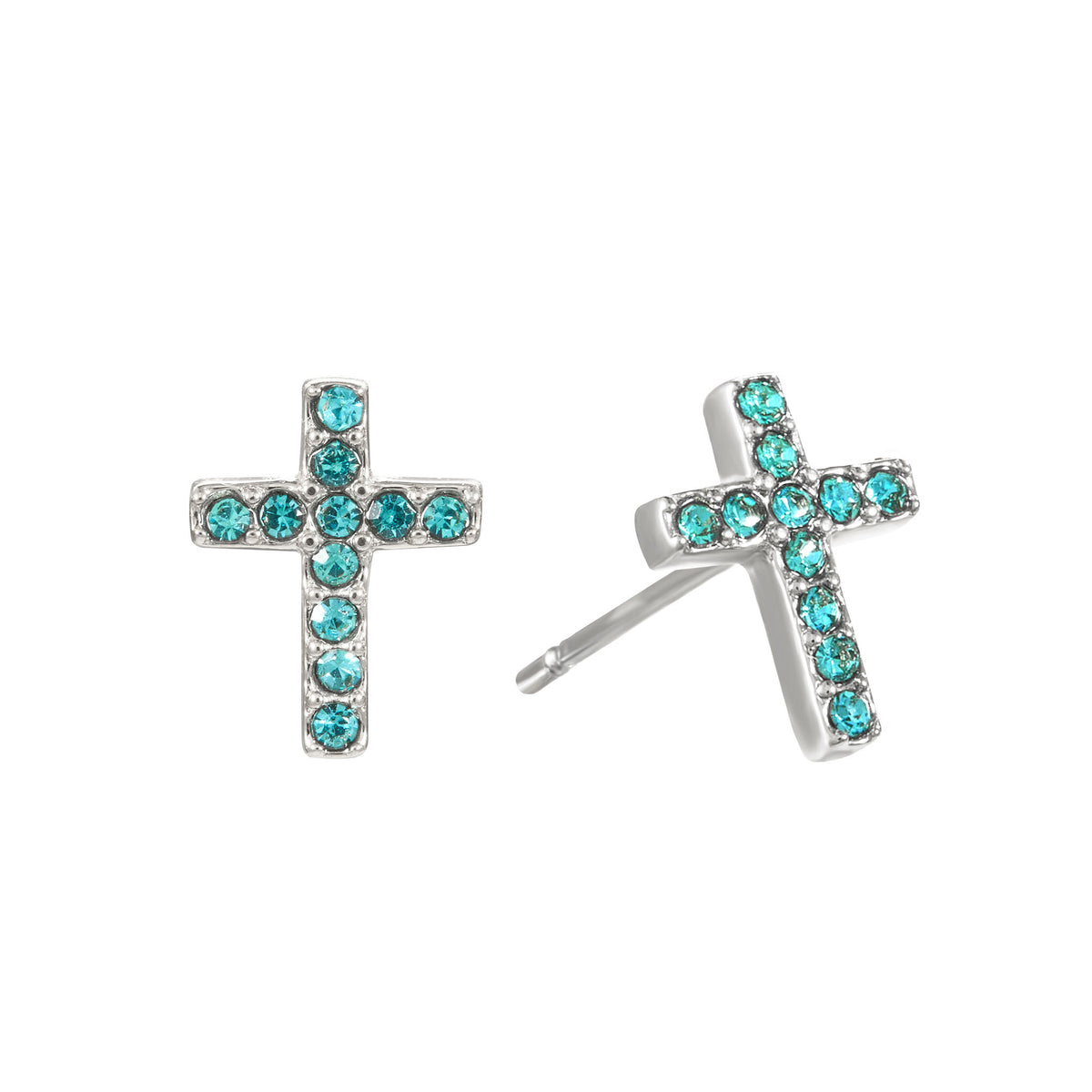 Camilla Silver Cross Stud Earrings