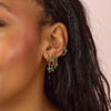 Camilla Green Gold Cross Huggie Earrings