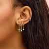 Camilla Turquoise Gold Cross Huggie Earrings