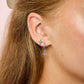 Camilla Blue Gold Cross Huggie Earrings