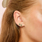 Camilla Cross Stud Earrings Gold & Green