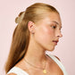 Camilla Turquoise Gold Cross Huggie Earrings