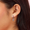 Camilla Silver Blue Cross Huggie Earrings