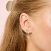 Camilla Silver Crystal Cross Huggie Hoops