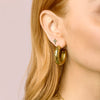 Camilla Cross Stud Earrings Gold & Green