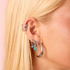 Camilla Silver Turquoise Cross Huggie Earrings