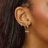 Camilla Cross Stud Earrings Gold & Turqouise