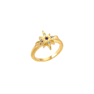 Caro Gold Blue Star Ring